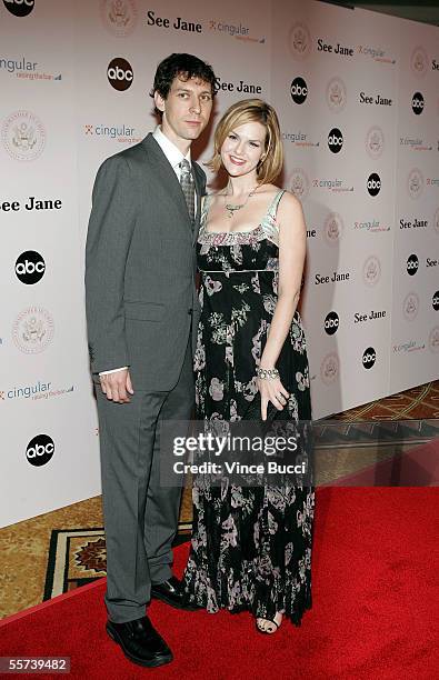 Actress Sara Rue and husband Mischa Livingstone arrive at the inaugural ball and premiere of ABC's "Commander-in-Chief" held at The Regent Beverly...