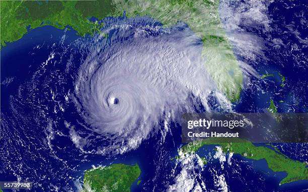 In this satellite image from NOAA taken at 9:15 am EDT, Hurricane Rita is shown in the Gulf of Mexico heading towards the Texas coast September 22,...