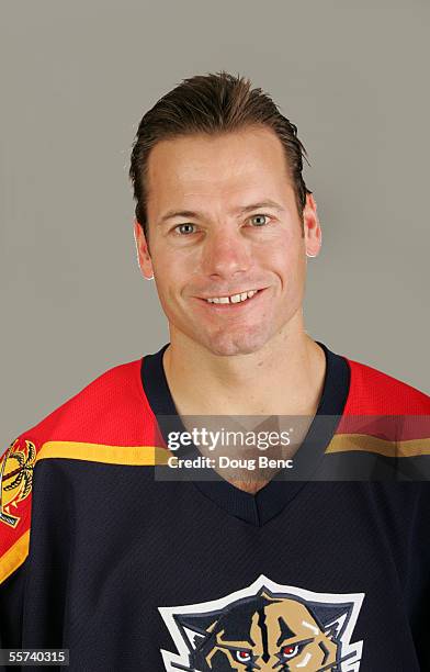 Martin Gelinas of the Florida Panthers poses for a portrait at BankAtlantic Center on September 13,2005 in Sunset,Florida.