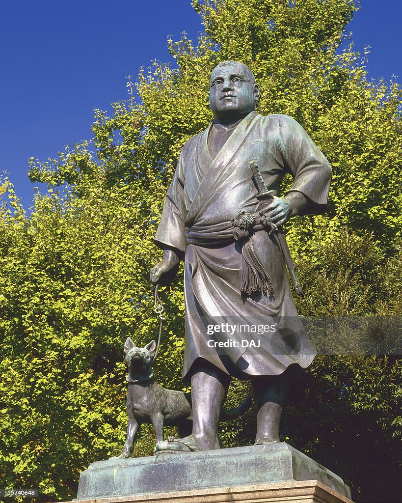 Bronze statue of takamori Sigo