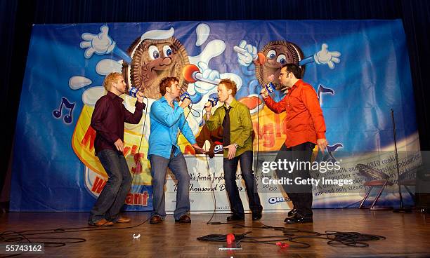 New York City quartet, Blue Jupiter, the national winners of the first-ever OREO "Milk's Favorite Jingle" contest, perform their winning jingle...