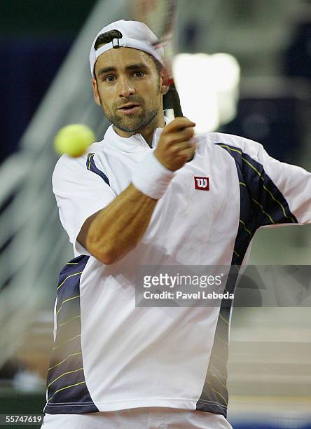 Nicolas Kiefer during the second single match in the Davis Cup Play-offs 2005 between Czech Republic and Germany at the Arena Liberec stadium on...
