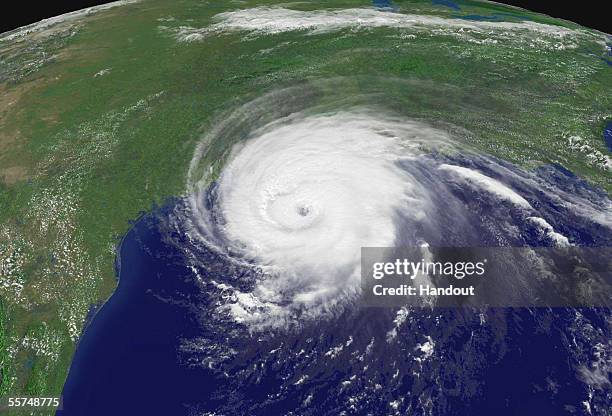 In this satellite image from NOAA taken at 2:15 pm EDT, Hurricane Rita is shown in the Gulf of Mexico heading towards the Texas coast September 23,...