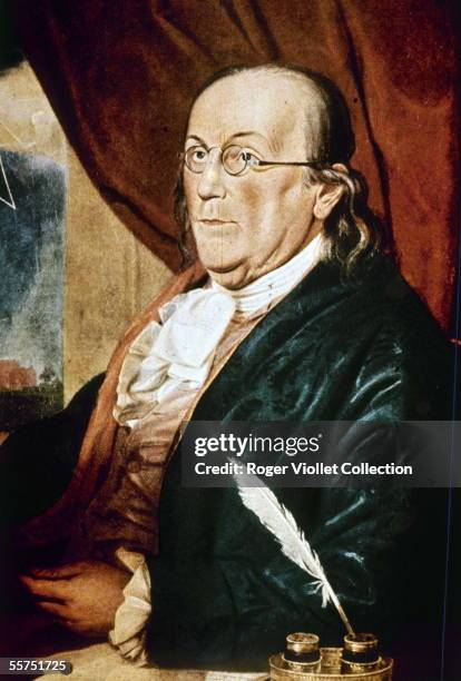 Benjamin Franklin , American statesman, by Charles Wilson.