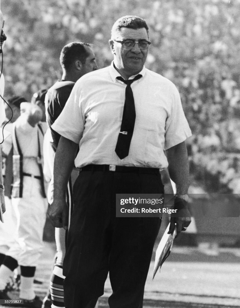 Vince Lombardi & Zeke Bratkowski On Sidelines During Super Bowl I