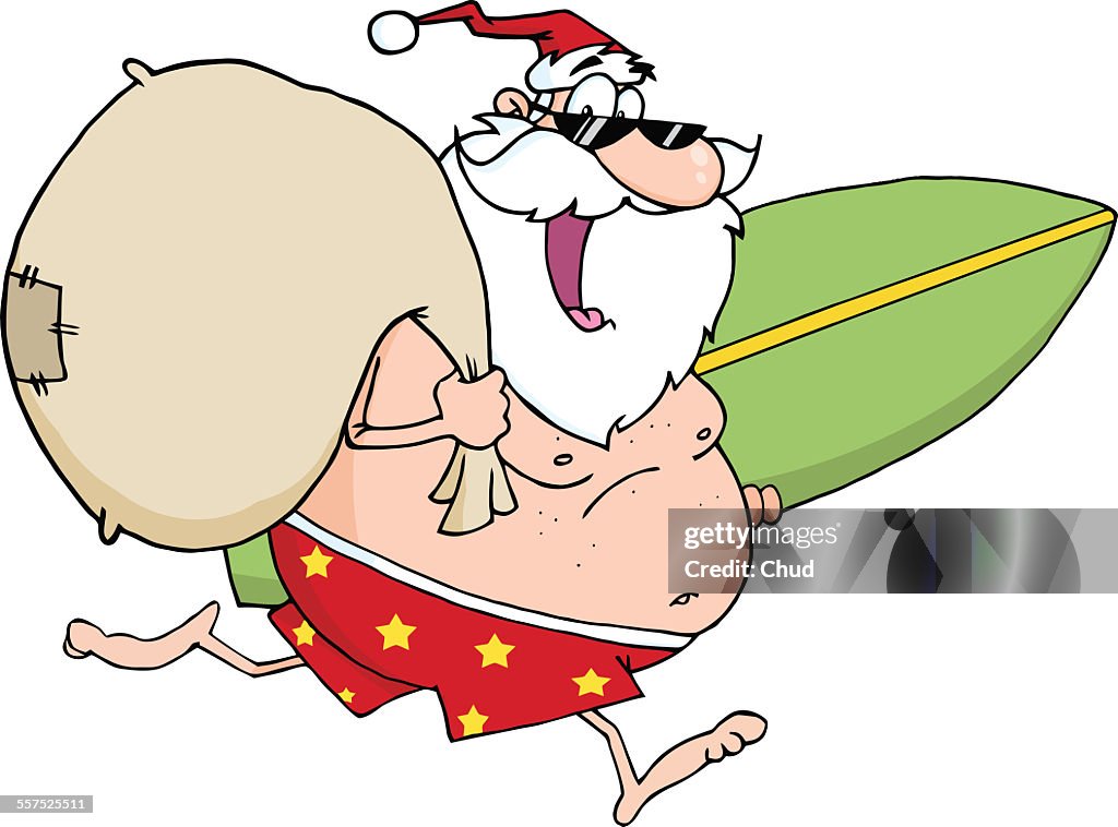 Santa Claus in shorts