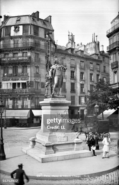 Claude Chappe's statue, French engineer, inventor of the optical telegraph. Paris, by 1910. LL-473A.