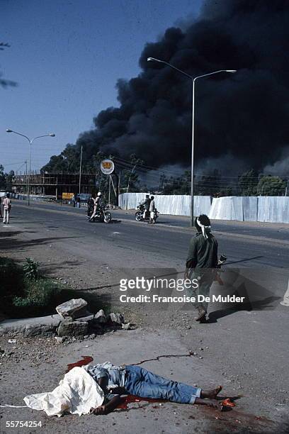 Addis Ababa . One died in the explosion of an ammunition dump. May, 1991. FDM-258-15.