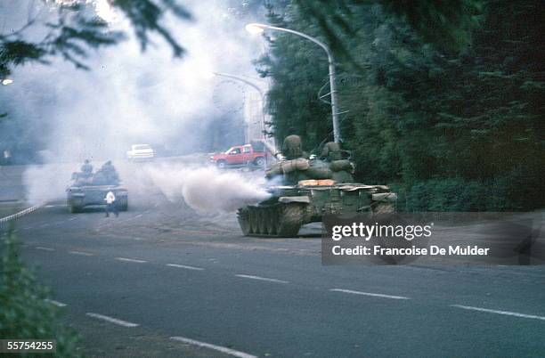 Fall of Addis Ababa . Rebel on Russian tanks. On 1991. FDM-258-16.