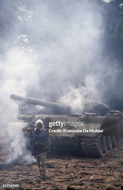 Fall of Addis Ababa . Taken of the Palace of the Government. Russian tank of the F.D.R.P.E. . On 1991. FDM-268-8.