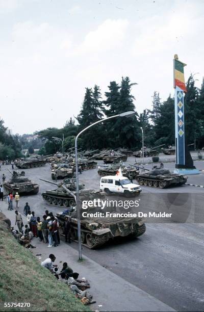 Fall of Addis Ababa . Russian tanks of the F.D.R.P.E. . On 1991. FDM-266-19.
