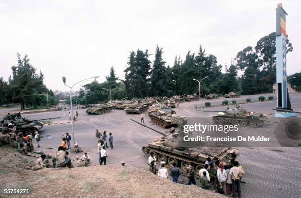 Fall of Addis Ababa . Russian tanks of the F.D.R.P.E. . On 1991. FDM-266-20.