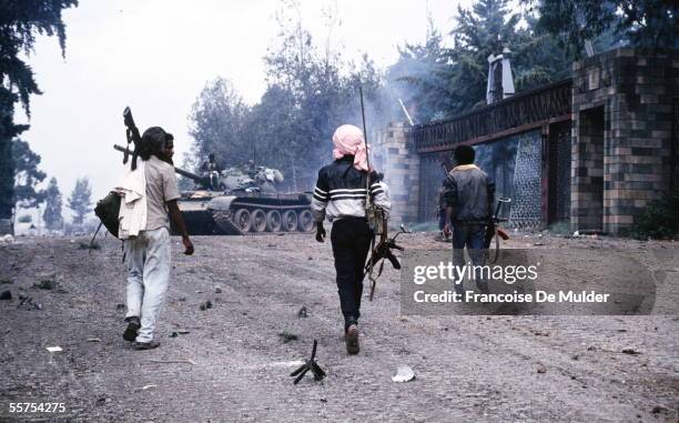 Fall of Addis Ababa . Taken of the Palace of the Government. Fighters of the F.D.R.P.E. . On 1991. FDM-267-14.