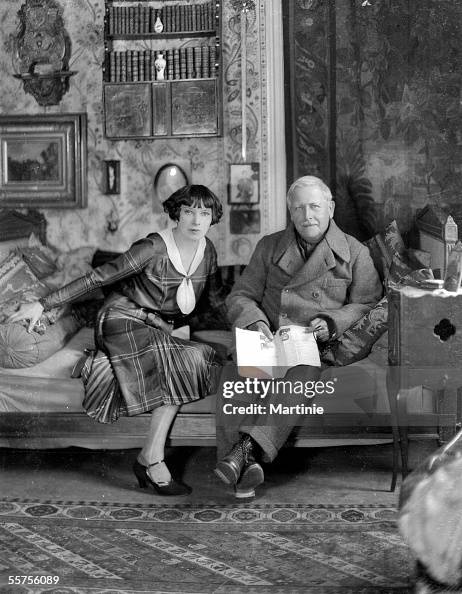 Victor Margueritte , French writer, with his woman. France, by 1930