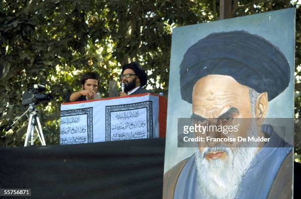 Hezbollah party. Demonstration pro-Khomeyni in Baalbek. Lebanon, on 1985.