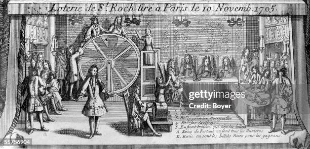 Lottery of charity of Saint Roch pulled in Paris, on November 10 in the presence of duke Anne Jules of Noailles and Mister d' Argenson. Paris, museum...