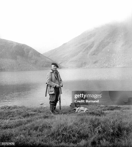 Fisherman in Pyrenees. 1945-1950. Burnand-15864.