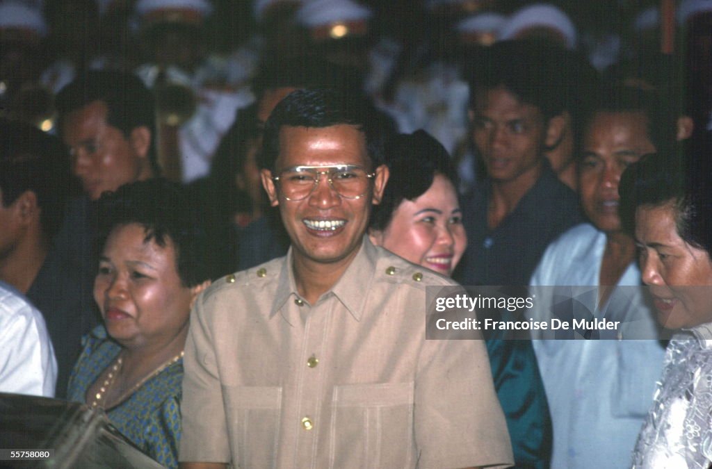 Hun San Hun Sen, Cambodian politician, prime minister, January 1991. FDM News ...