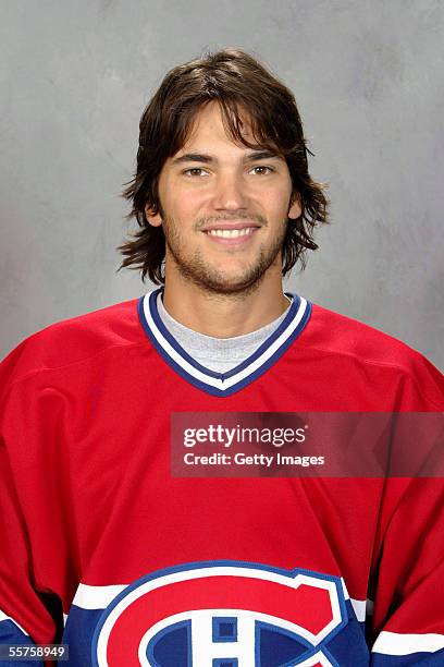 Jose Theodore of the Montreal Canadiens poses for a portrait at Bell Centre on September 12,2005 in Montreal, Canada.