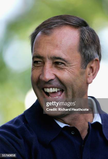 Seve Ballesteros shares a joke with the spectators during day three of the 2005 Seve Trophy held at The Wynyard Club on September 24, 2005. Teesside,...