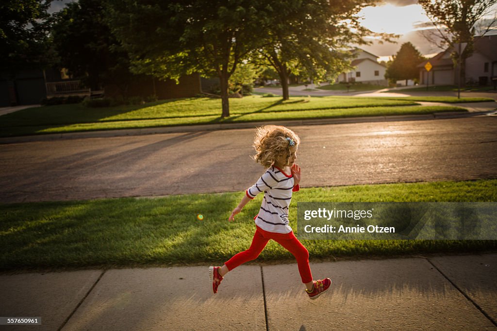 Little girl running