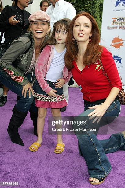 Actresses Natasha Henstridge , Amy Yasbeck and her daughter Stella Ritter arrive at the Nickelodeon Presents "Fairypalooza" Premiere of "Rugrats:...