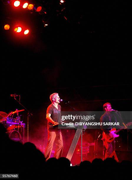 Danish pop singers and members of the world famous pop group "Michael Learns to Rock" perform during the group's live concert in Bangalore, 25...