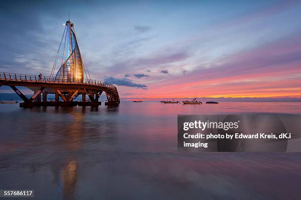 moonrise and sunset - puerto vallarta stock pictures, royalty-free photos & images