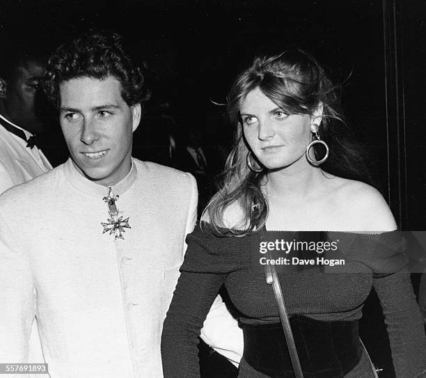 David Armstrong Jones, Viscount Linley, with socialite Susannah Constantine attending a party held by Lady Theresa Manners in London, June 27th 1985.
