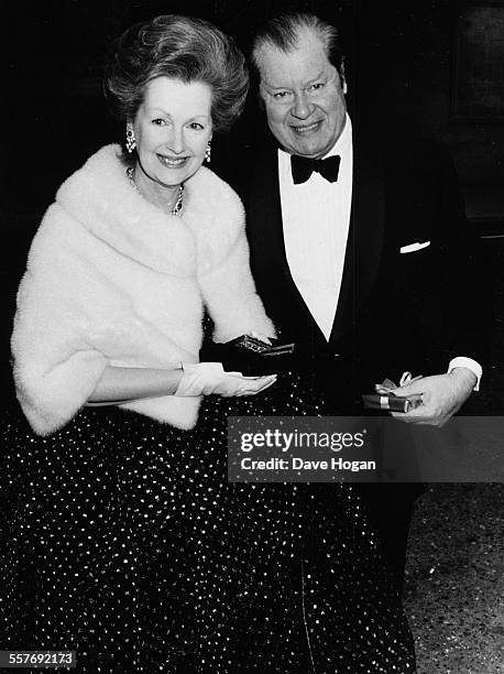 Earl John Spencer and his wife Raine Spencer attending the 21st birthday party of their son, Charles Spencer, in London, May 21st 1985.