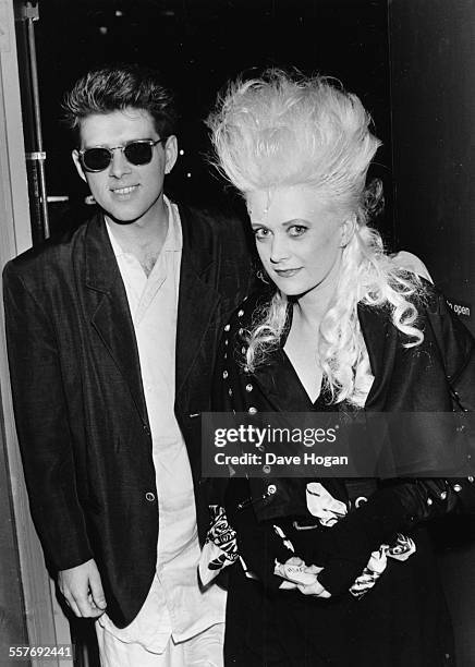 Singers Alannah Currie and Tom Bailey, of the band 'Thompson Twins', at the Limelight Club in London, July 17th 1986.