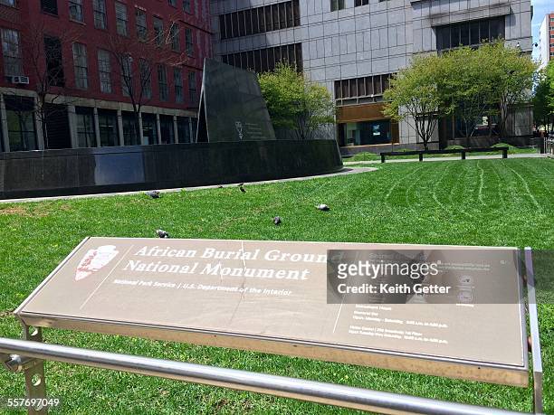 The Outdoor Memorial of the African Burial Ground National Monument in lower Manhattan, NYC, is an important archaeological find of the 20th century...