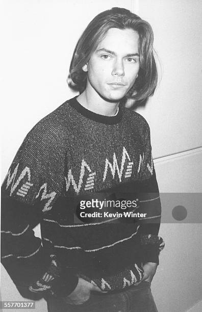 Actor River Phoenix at the Academy Awards luncheon for Oscars nominees, where he is nominated for the film 'Running on Empty', at the Beverly Hilton...