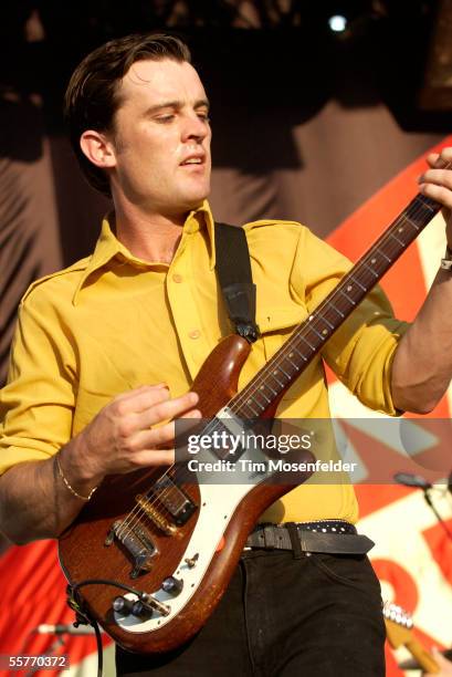 Nick McCarthy of Franz Ferdinand perform as part of the Austin City Limits Music Festival at Zilker Park on September 25, 2005 in Austin Texas.