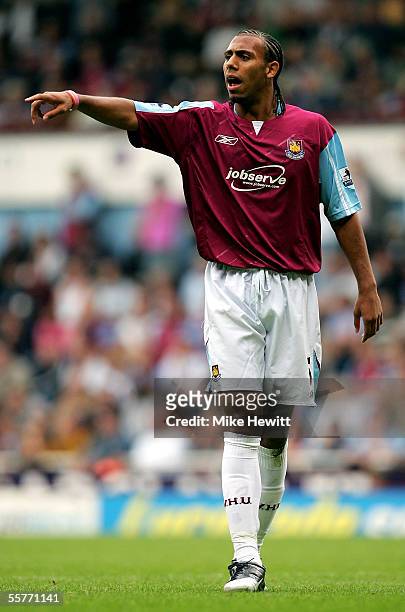 Anton Ferdinand of West Ham United in action during the Barclays Premiership match between West Ham and Arsenal at Upton Park on September 24, 2005...