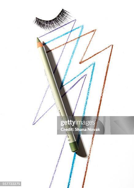eye liner pencil and lash - kajalschminke stock-fotos und bilder