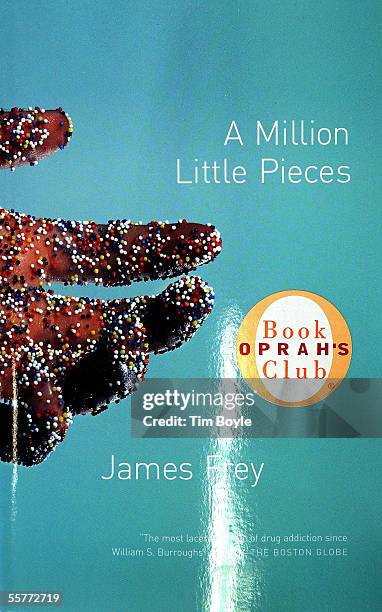 The cover of an Oprah's Book Club book titled "A Million Little Pieces" by James Frey is displayed at a Borders Book store September 26, 2005 in...