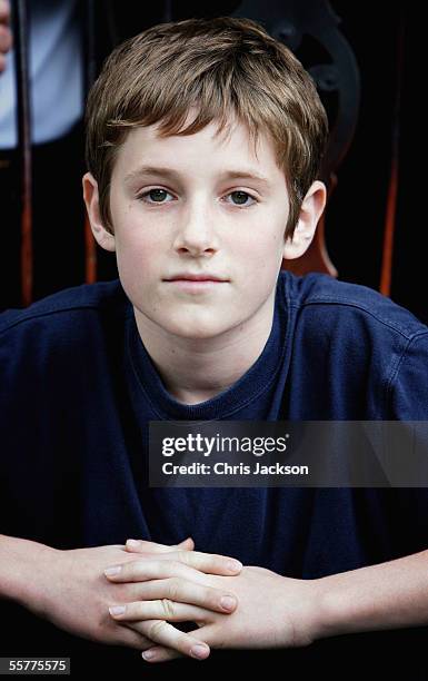 Barney Clark who plays Oliver Twist poses at the photocall for Roman Polanski's new production of Charles Dickens's ?Oliver Twist? outside the...