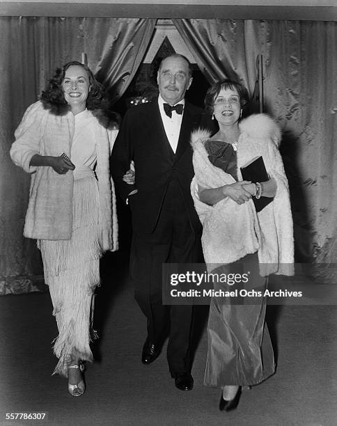 Actress Paulette Goddard and screenwriter Anita Loos attend an event in Los Angeles, California.