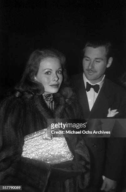 Actress Jeanne Crain and husband actor Paul Brinkman arrives at an event in Los Angeles, California.