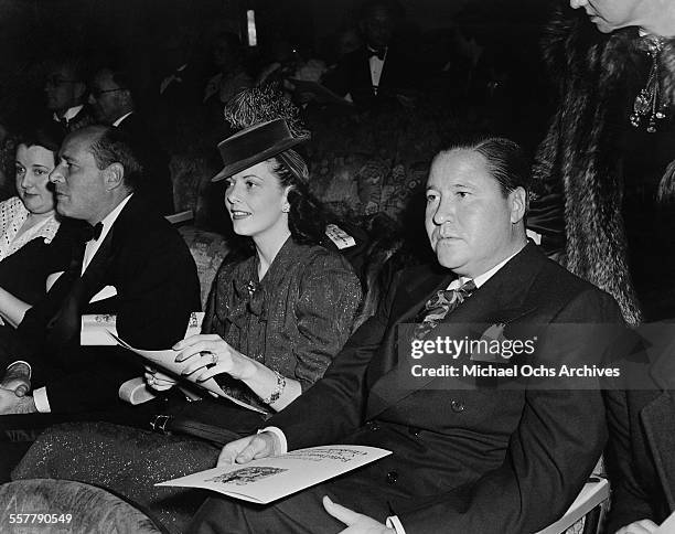 Actor Jack Oakie and his wife Venita Varden attend an event in Los Angeles, California.