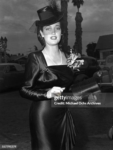 Actress Dorothy Lamour arrives to an event in Los Angeles, California.