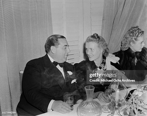 Actress Alice Faye attends a birthday party in Los Angeles, California.