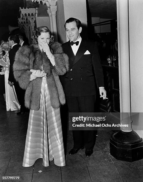 Director William Wyler and actress Simone Simon attend an event in Los Angeles, California.