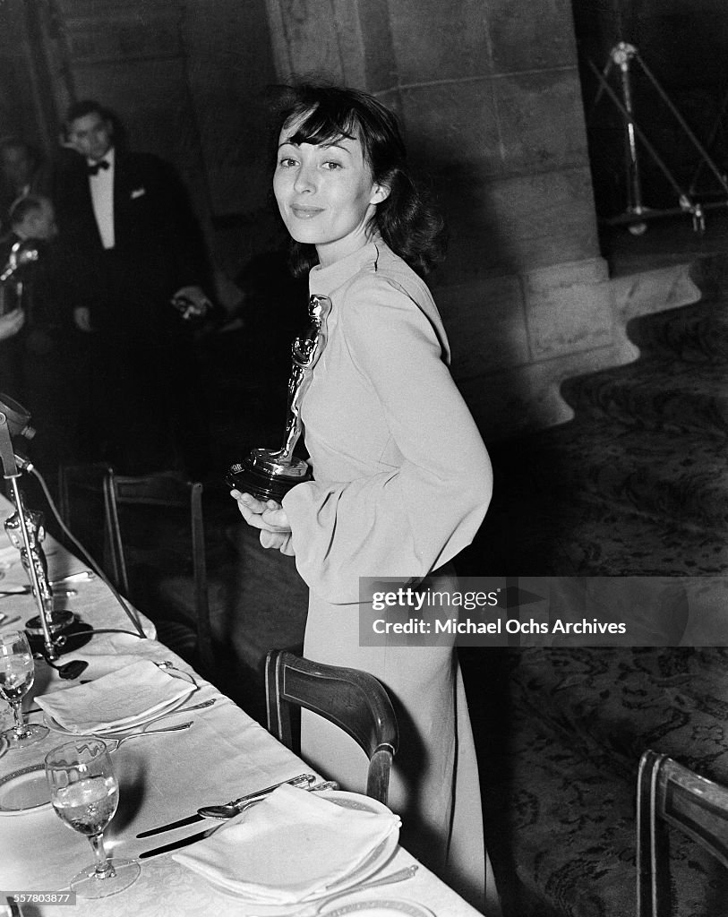 Louisie Rainer Actress Luise Rainer poses with her Oscar after winning The Academy ...