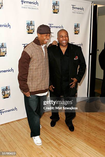 Producer Russell Simmons and VP of Warner Music Group Kevin Liles arrive at Lilies' book release party for "Make it Happen: The Hip Hop Generation...