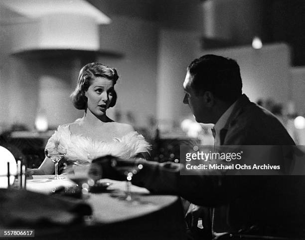 Actress Loretta Young during a scene of 20th Century Fox movie "Love Is News" in Los Angeles, California.