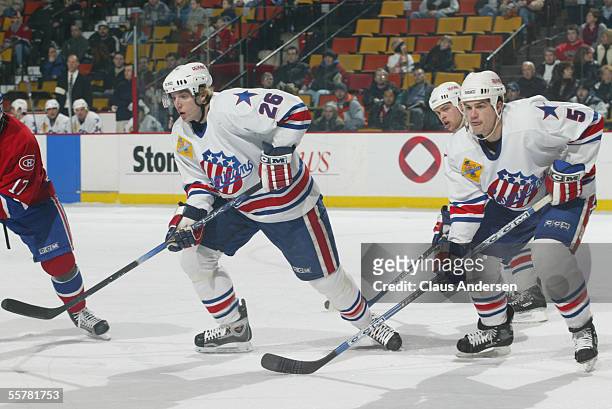 Hockey player Thomas Vanek of the Rochester Americans skates on the ice during a game against the Hamilton Bulldogs, March 27, 2005.