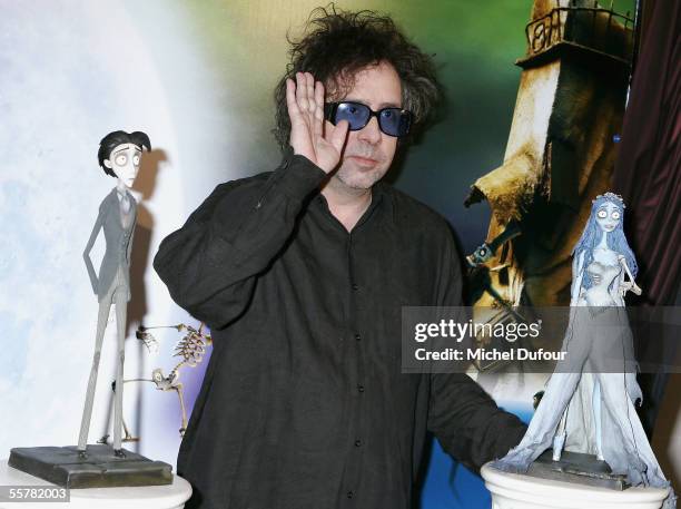 Director Tim Burton poses at the photocall ahead of this evening's premiere for Tim Burton's "Corpse Bride" at the Ritz hotel on September 27, 2005...