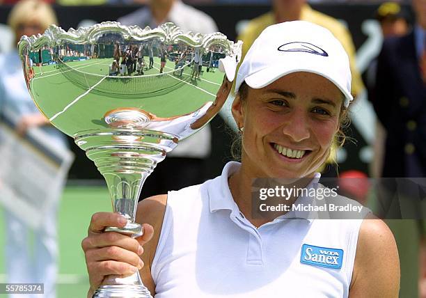 Anna Smashnova with the winners cup for the singles tennis finals of the ASB Bank Classic played at ASB Tennis centre Auckland, the final was between...